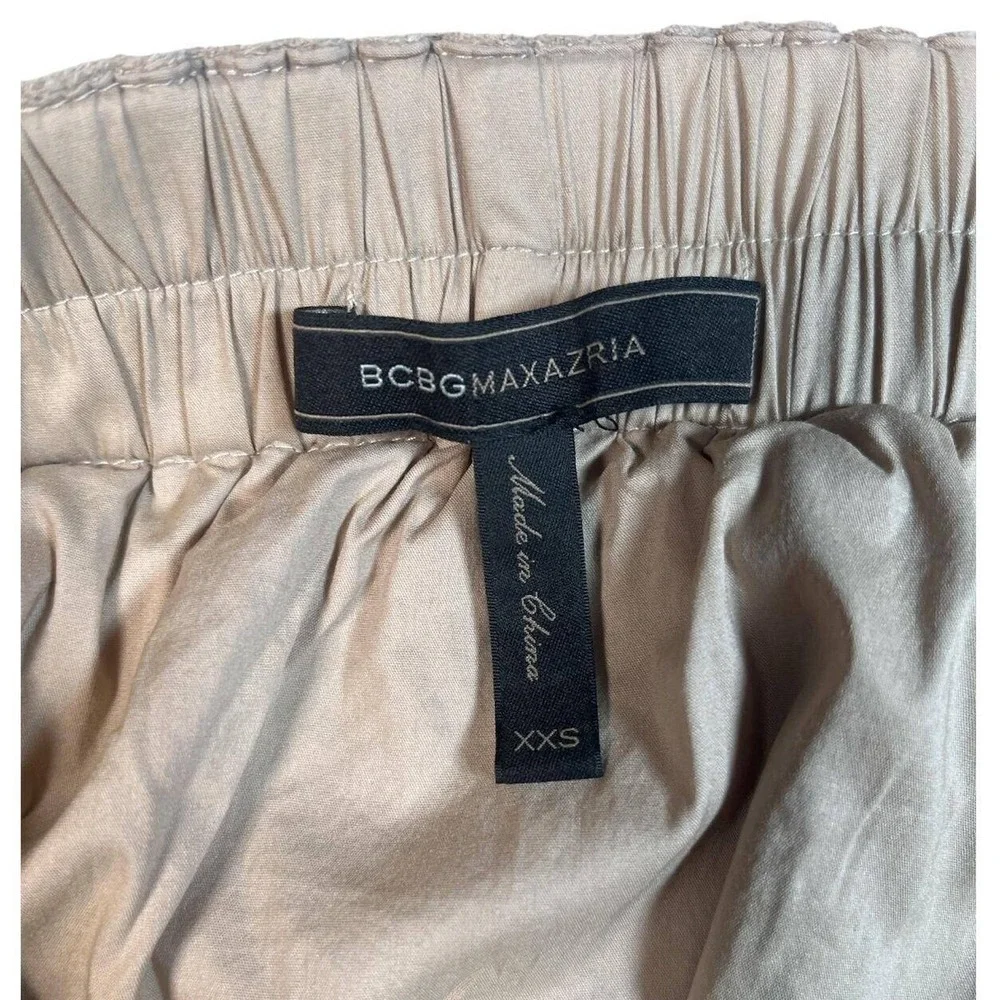 BCBGMAXAZRIA Faux Suede Mini Skirt Button Front Pockets Beige XXS‎ Nwot ($138)